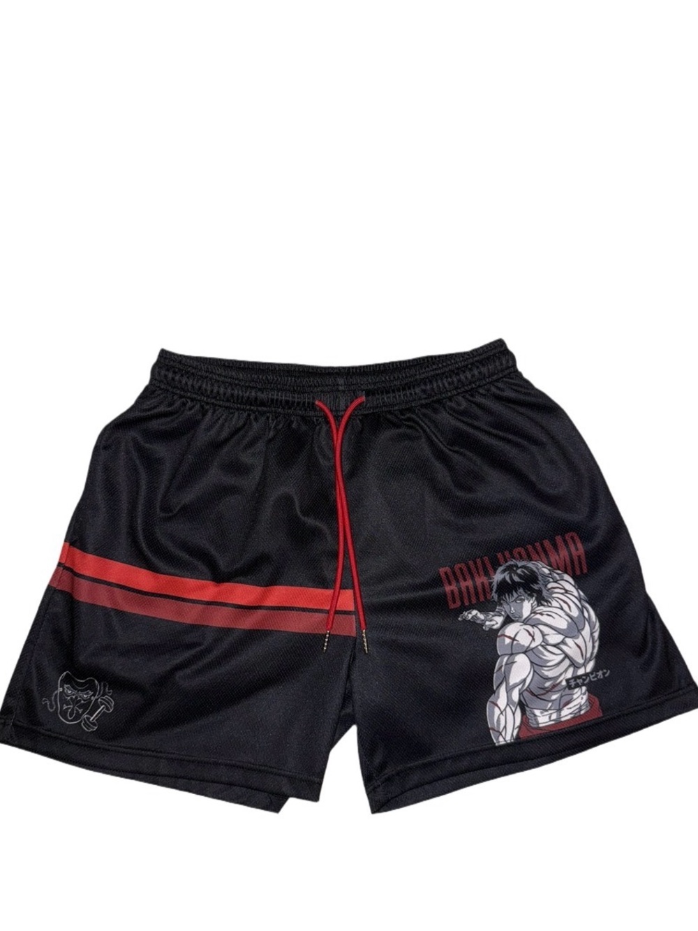 Tengu Athletics Baki Hanma Anime Mesh Shorts Black Red Men’s Shorts